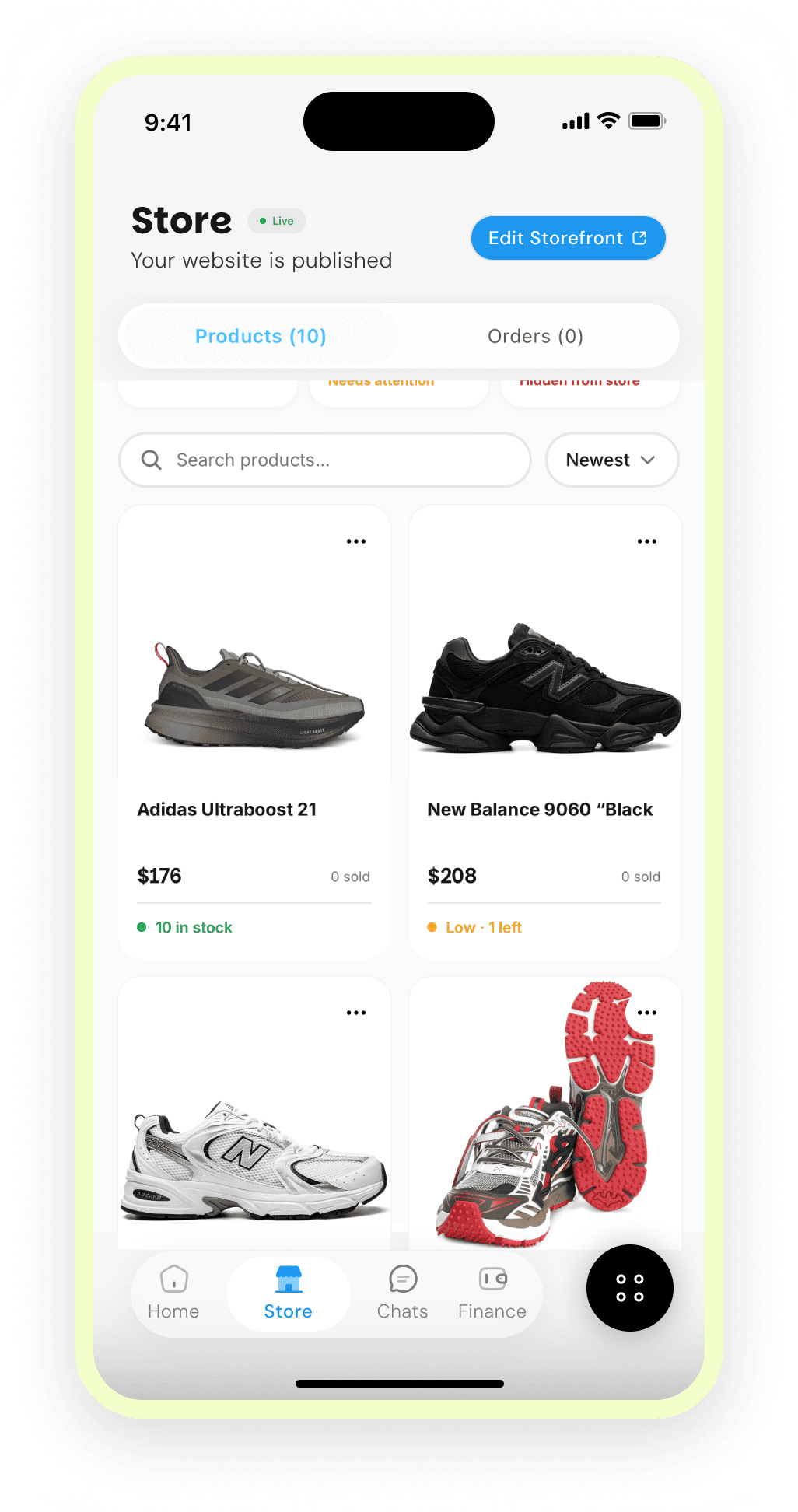 Khaime store products screen