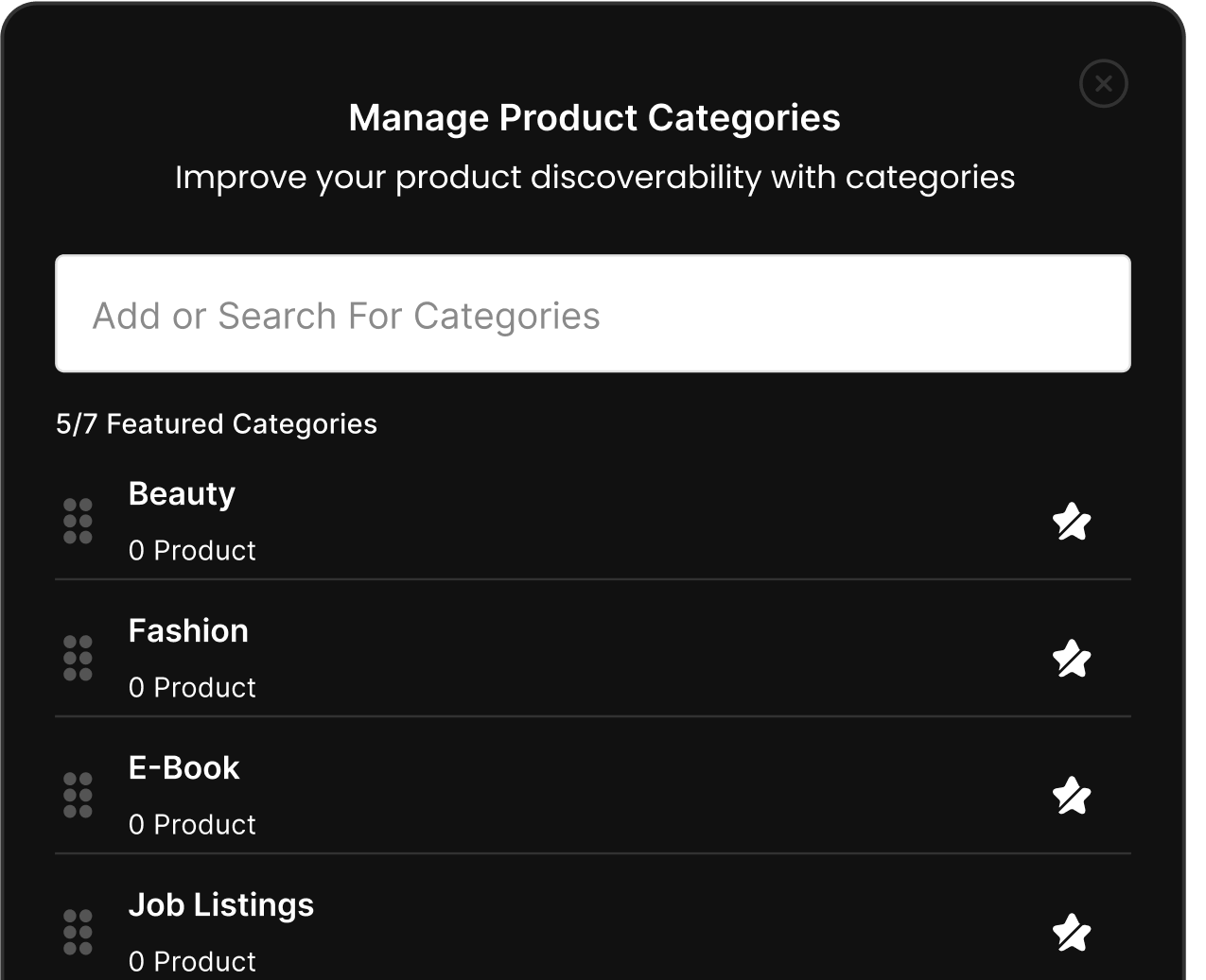 Set Up Category